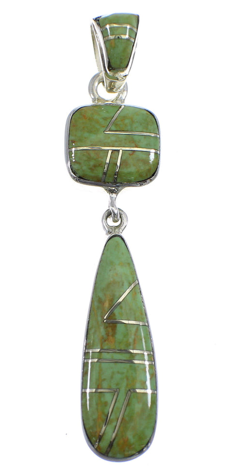 Southwestern Turquiose Inlay Sterling Silver Pendant YX51704